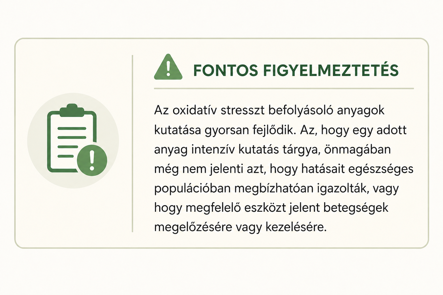 Figyelmeztetés — antioxidánsok
